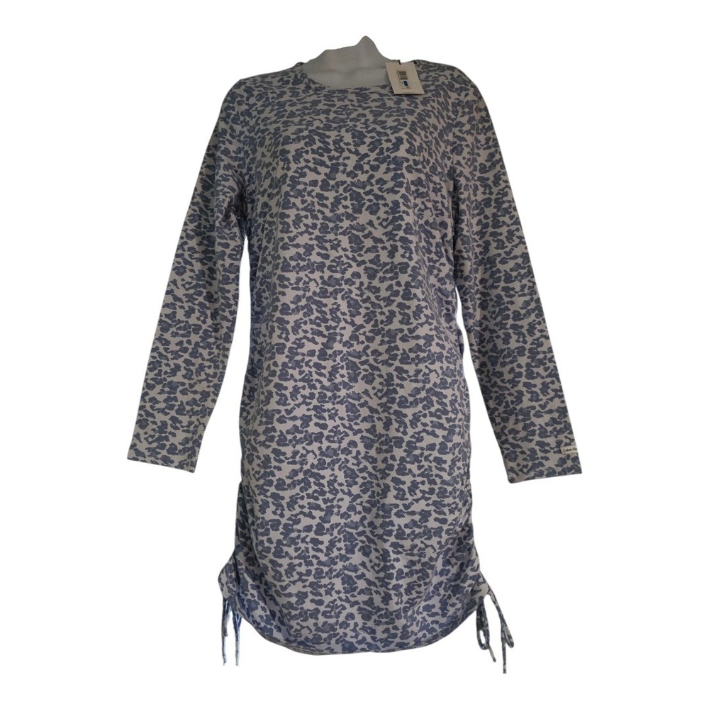Calvin Klein Jeans Womens‎ Leopard Print Ruched Tunic Dress XL Petite NWT